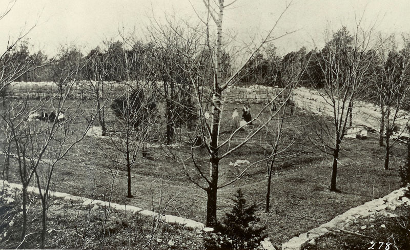 Remnants of the Civil War fort on WKU's campus, about 1907