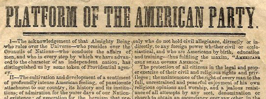 American Party broadside (Kentucky Library Research Collections)