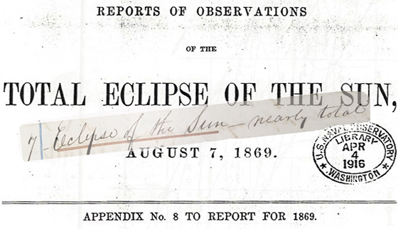 Prof. Langley and the Shakers report on the eclipse, 1869