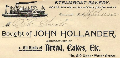 Receipt from bakery serving steamboats