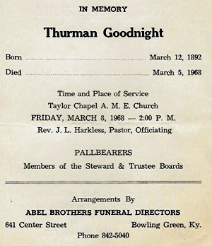 Abel Brothers funeral program (Kentucky Library Ephemera Collection)