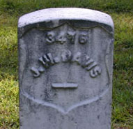 J. W. Davis gravestone, Shiloh National Cemetery